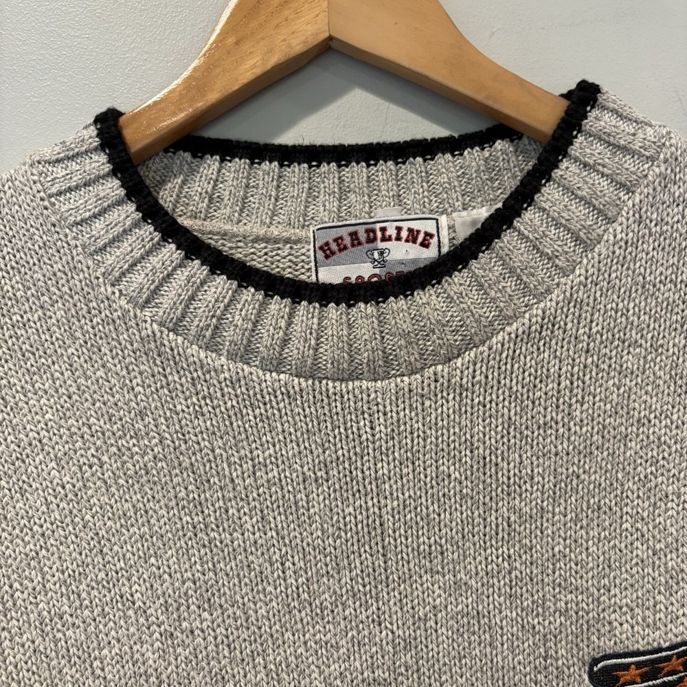 Vtg 90s Headline Sports Washington Capitals Screaming Eagle Heavy Knit Sweater - Picture 4 of 11